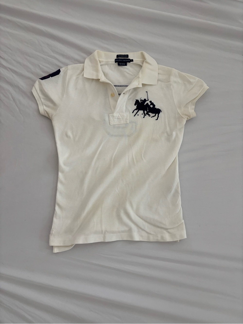 Ralph Lauren Cream Polo Shirt with Navy Pony
